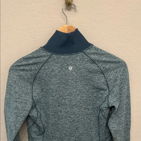 Lululemon Athletica Teal Heathered Half-Zip Sweatshirt - Picture 7 of 7